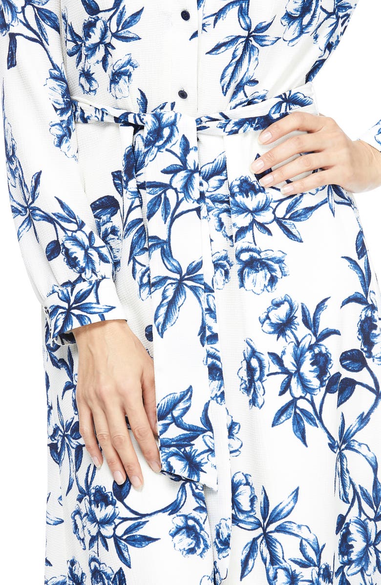 Maggy London Floral Long Sleeve Shirtdress, Alternate, color, 