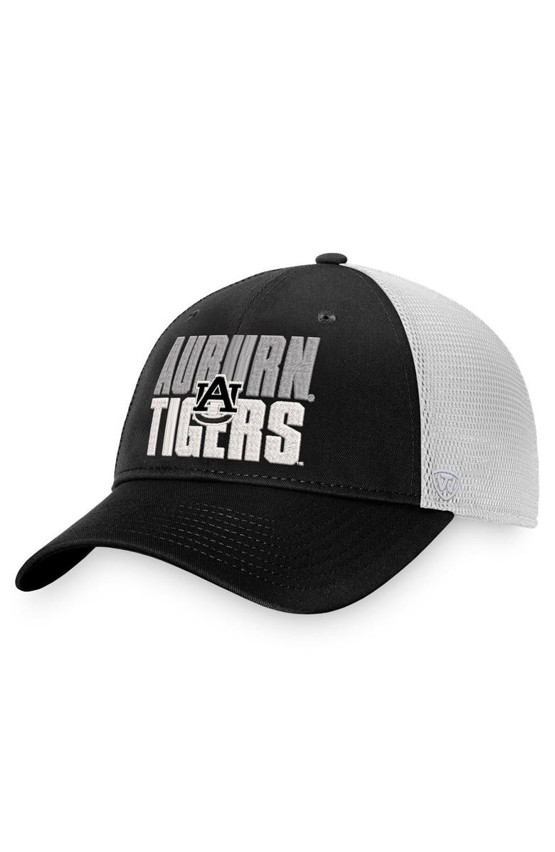 TOP OF THE WORLD Men's Top of the World Black/White Auburn Tigers Stockpile Trucker Snapback Hat, Main, color, Black