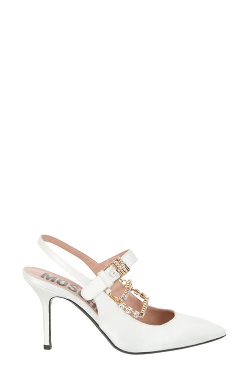 Moschino Rhinestone-embellished Pumps In White