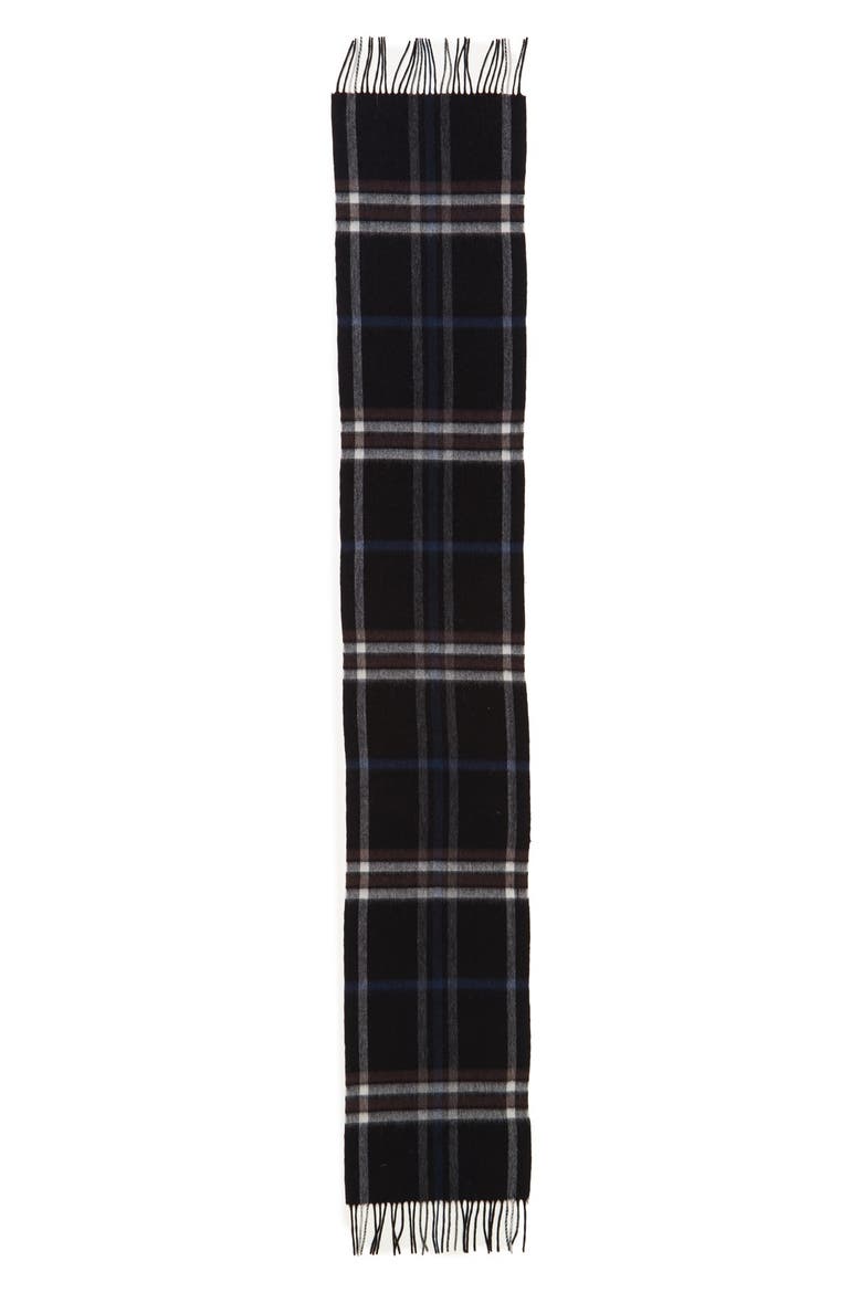 Clean Plaid Wool Scarf, Alternate, color, BLACK/ NAVY