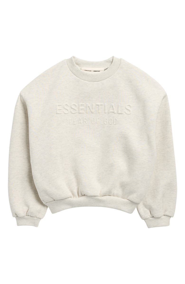 Fear of God Essentials Kids' Classic Crewneck Sweatshirt, Main, color, Oatmeal Heather