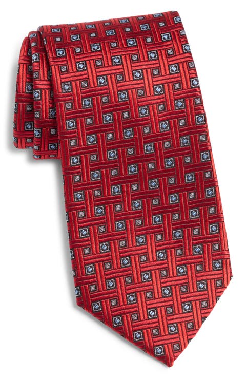 Geometric Jacquard Silk Tie