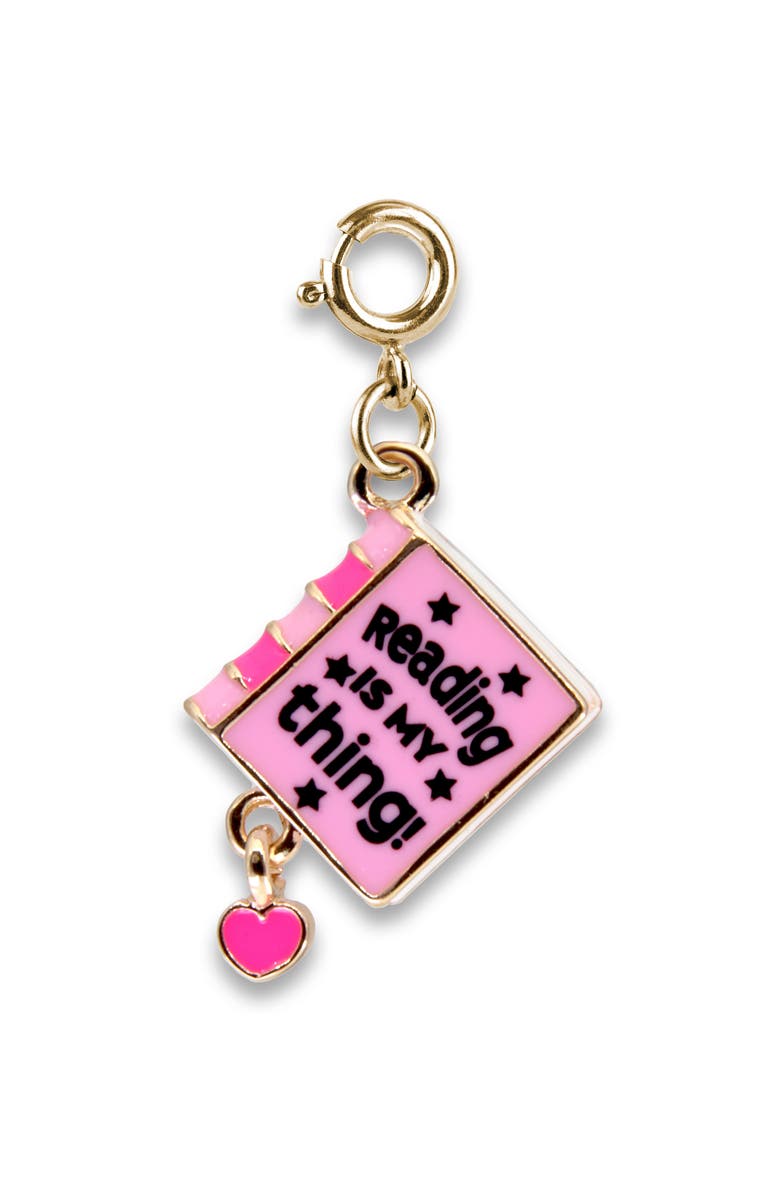 CHARM IT!<sup>®</sup> 'Reading is My Thing' Book Charm, Main, color, Pink