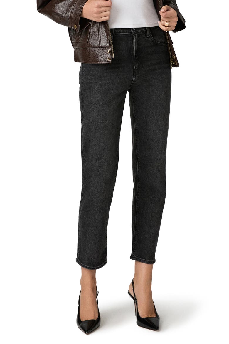 Reece High Waist Slim Straight Leg Jeans, Main, color, SOMBER NIGHT