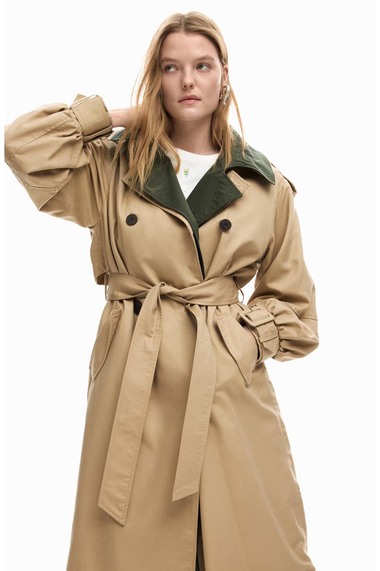 Layered Trench Coat, Alternate, color, OFF WHITE