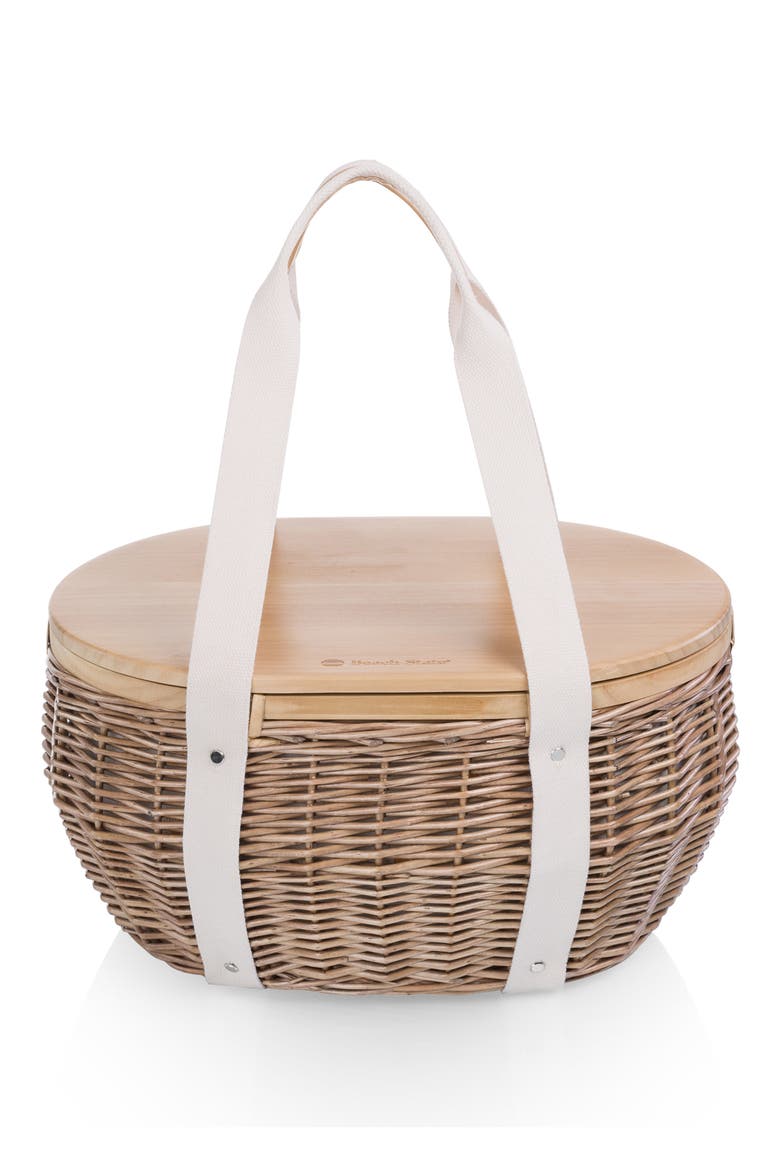 Castaway Insulated Picnic Basket, Main, color, WHITE