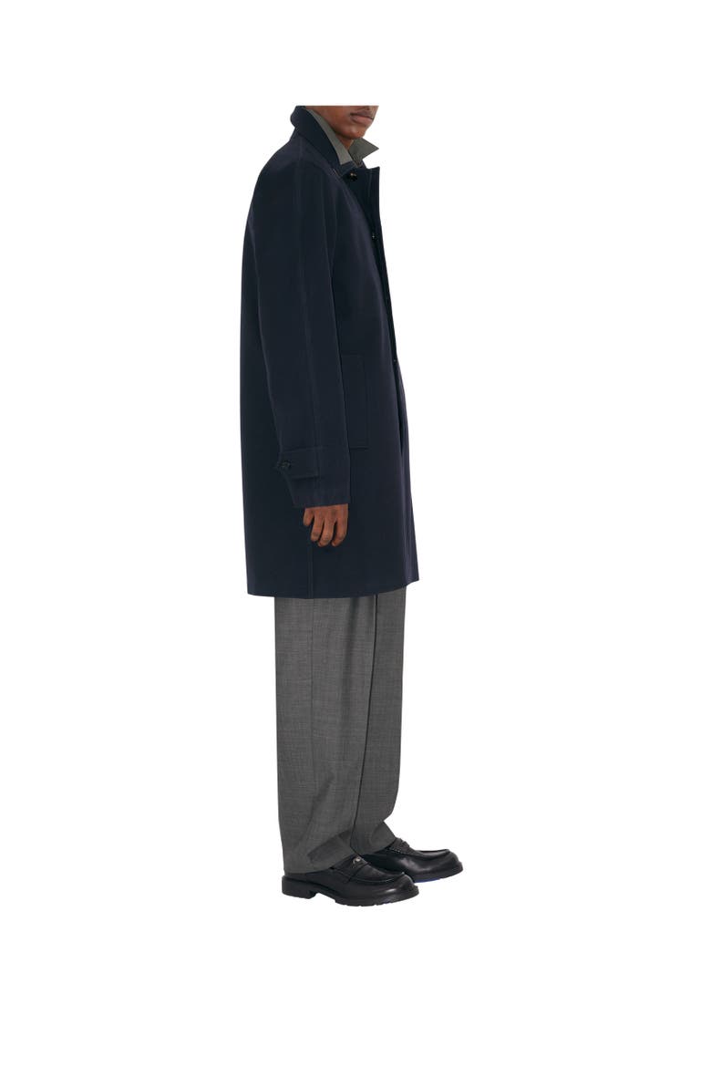 Mid-length Cashmere Car Coat, Alternate, color, Navy