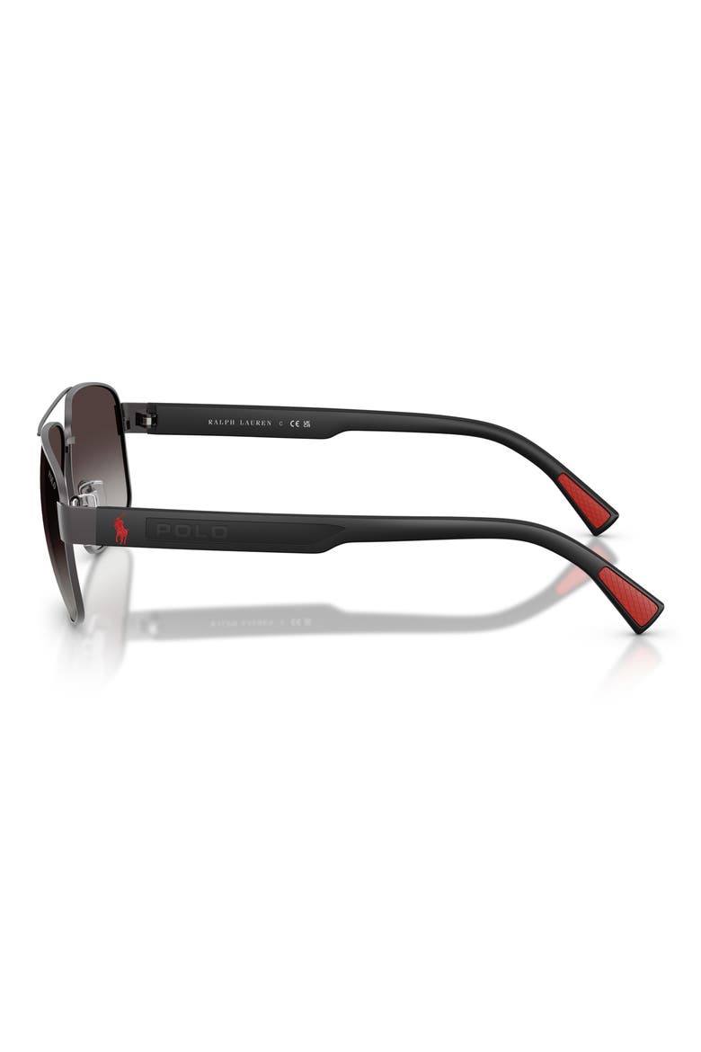 61mm Pilot Sunglasses, Alternate, color, DARK GUNMETAL / LIGHT BLACK