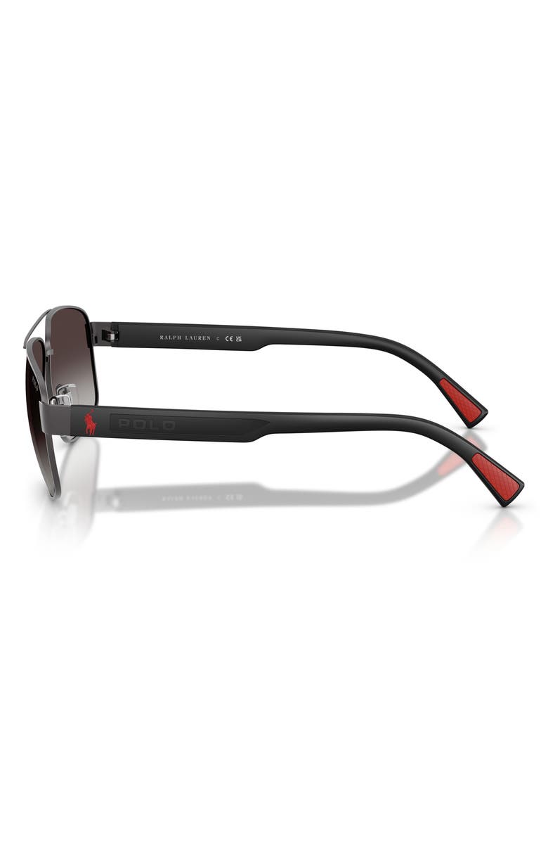Polo Ralph Lauren 61mm Pilot Sunglasses, Alternate, color, Dark Gunmetal / Light Black