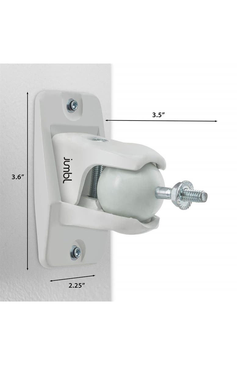Jumbl ProGrip Ultra Stainless Steel Adjustable Speaker Wall Mount Brackets, Alternate, color, White
