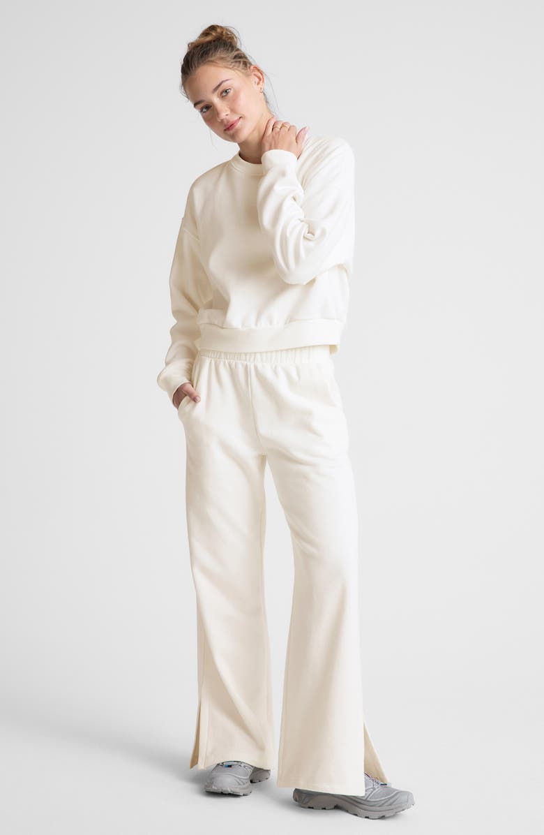 Beyond Yoga Open Ended Mid Rise Wide Leg Pants, Alternate, color, Fresh Snow