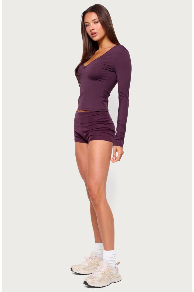 Ferne V-Neck Long Sleeve Top, Alternate, color, PLUM
