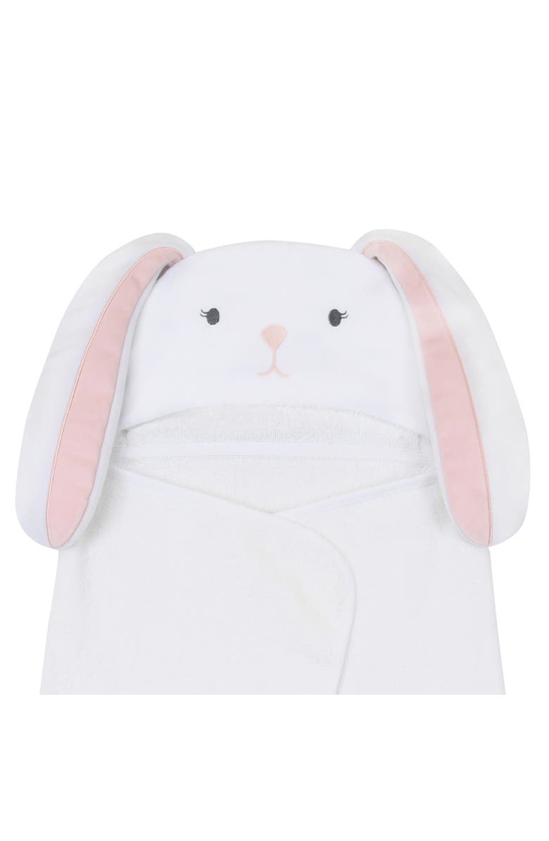 Lambs & Ivy Baby/Infant Luxury Cotton Terry Bunny Hooded Bath Towel, Alternate, color, Pink