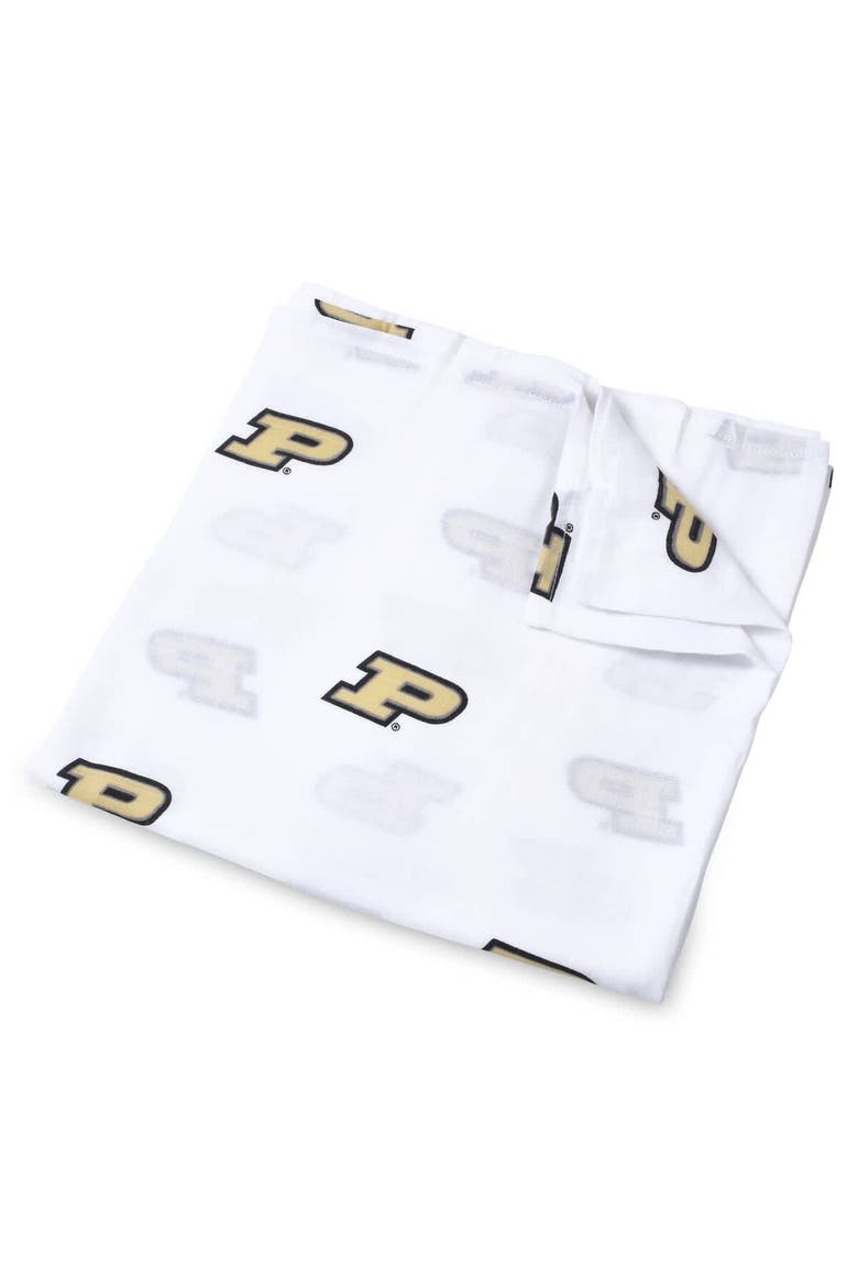 Infant Three Little Anchors White Purdue Boilermakers 47'' x 47'' Muslin Swaddle Blanket, Main, color, White