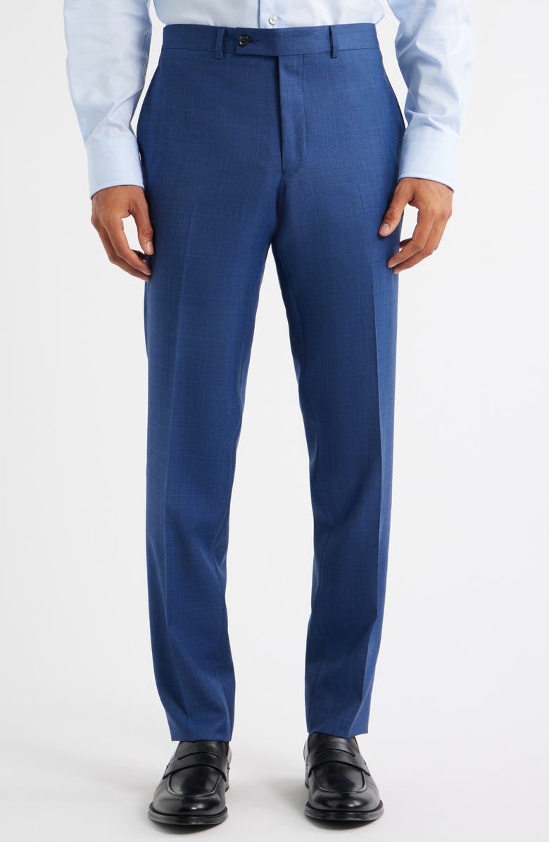 Jack Victor Esprit Blue Deco Plaid Wool Suit, Alternate, color, Blue