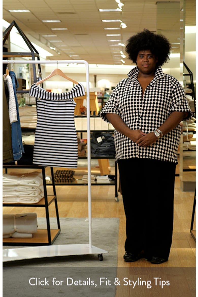 Zivi Stripe Foldover Off-the-Shoulder Minidress video