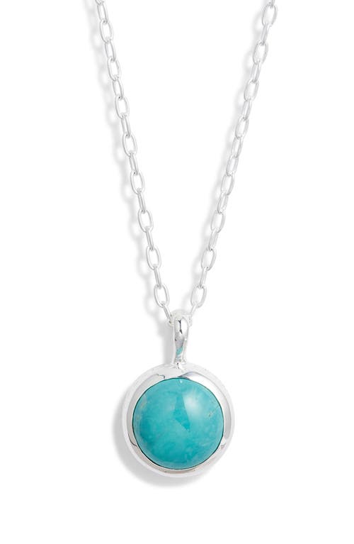 Anna Beck Large Turquoise Pendant Necklace In Silver