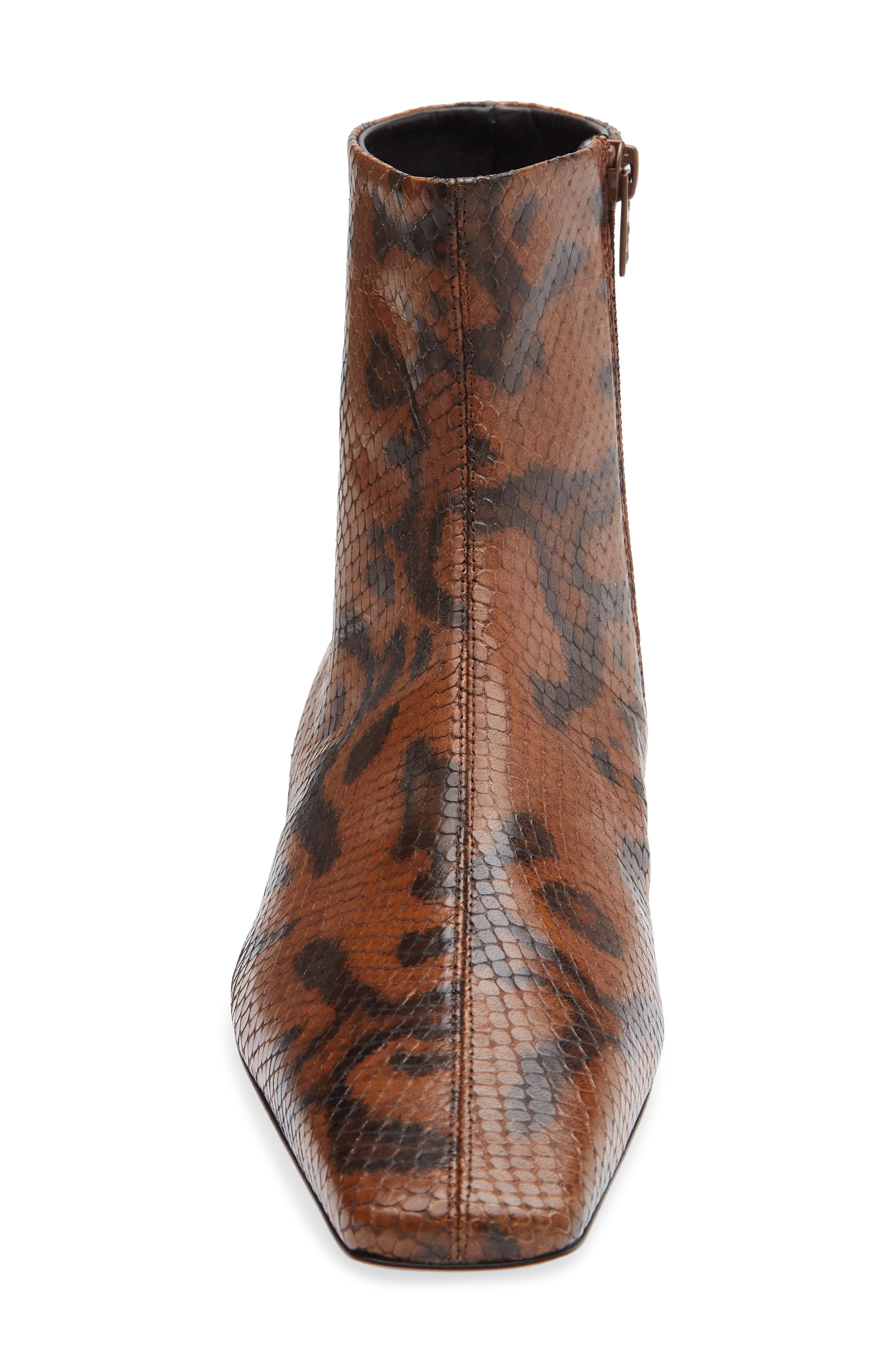 Trap Python Embossed Flat Ankle Boot, Alternate, color, OCHRE MULTI