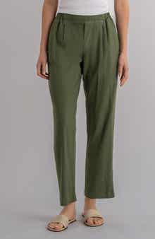 Rosalie Pull-On Tapered Linen Blend Pants