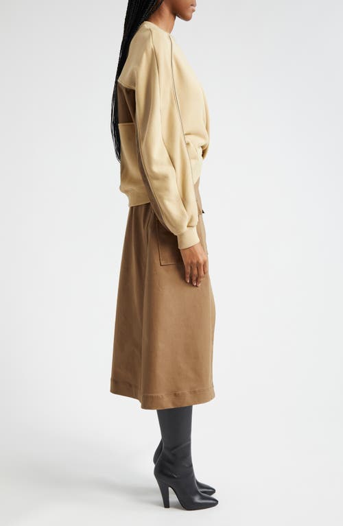 3.1 Phillip Lim Mixed Media Dress In Khaki-oak