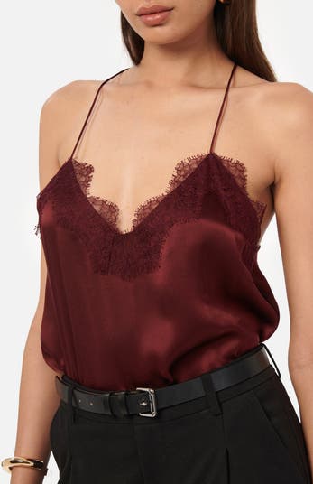 Cami NYC The Racer outlets Lace Trim Star Print Silk Camisole