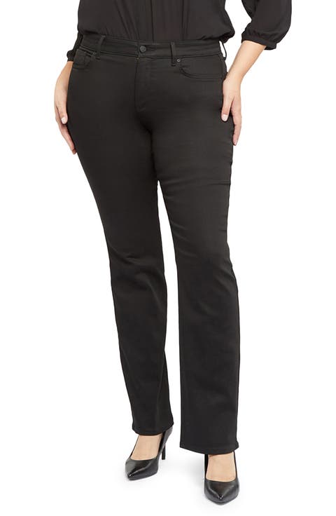 Marilyn Straight Leg Jeans (Black Rinse) (Plus Size)