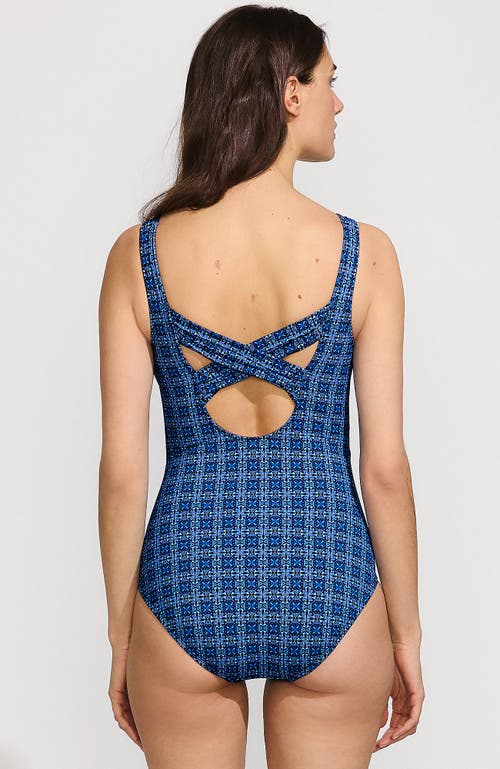 Lands' End Slendersuit Carmela One Piece Swimsuit In Blue
