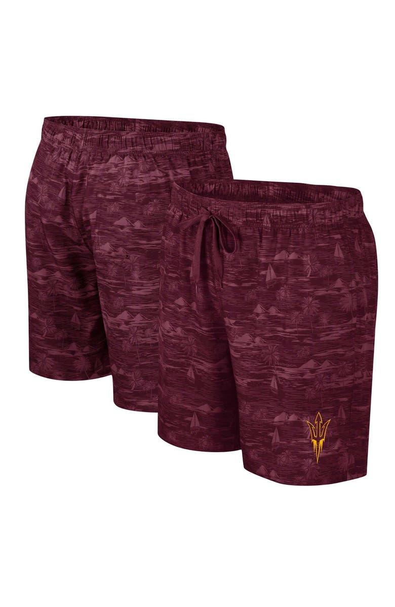 COLOSSEUM Men's Colosseum Maroon Arizona State Sun Devils Ozark Swim Shorts, Main, color, Maroon