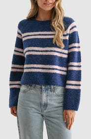 Lush Fuzzy Striped Sweater