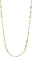 Nordstrom Bezel Cubic Zirconia Station Long Necklace