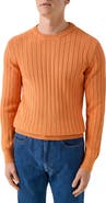 Eton Rib Knit Cotton Crewneck Sweater