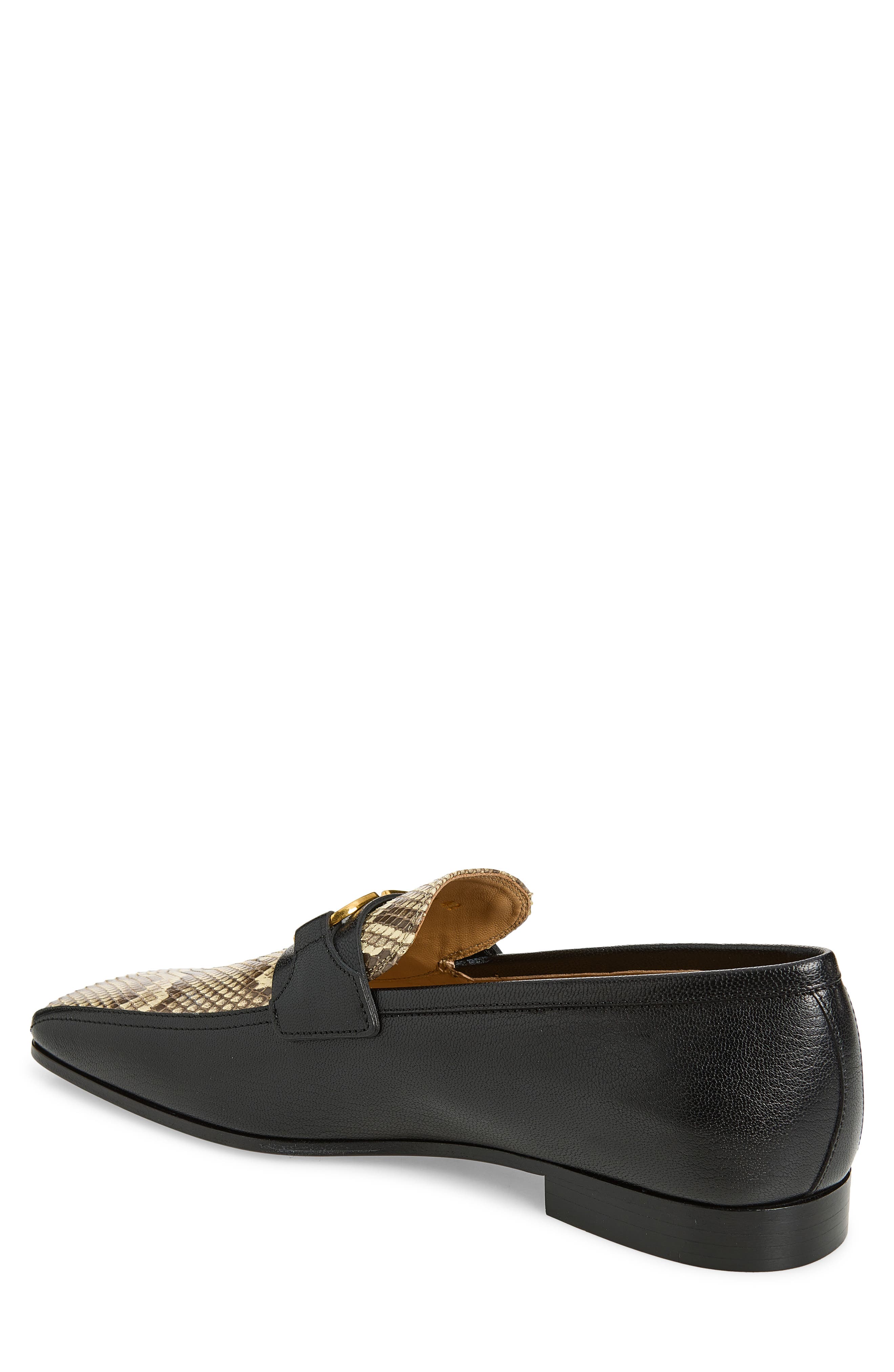 Valentino Garavani Signature VLOGO Python Embossed Loafer, Alternate, color, Black/ Cream