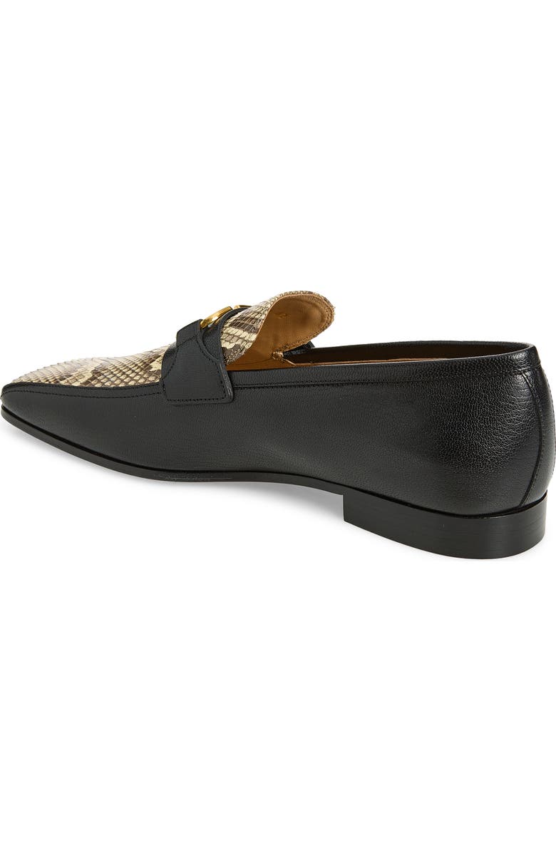 Valentino Garavani Signature VLOGO Python Embossed Loafer, Alternate, color, Black/ Cream