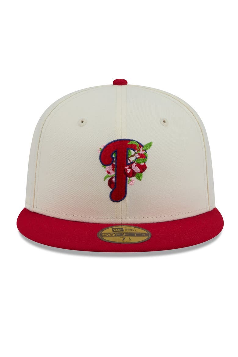 Men's New Era White/Red Philadelphia Phillies Blossom 59FIFTY Fitted Hat, Alternate, color, White