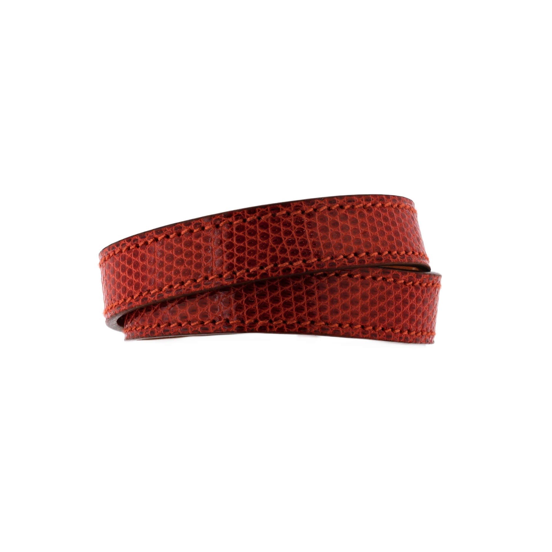 Pre-Owned Hermes Kelly Double Tour Bracelet Lizard, Alternate, color, Red