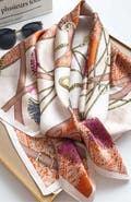 SILKSILKY Pure Mulberry Silk Printed Square Shawl Scarf