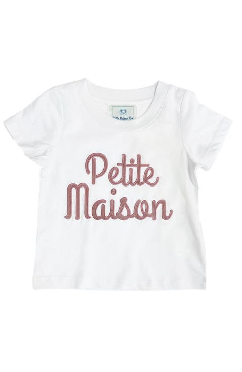Petite Maison Pink Logo Pima Cotton T-Shirt (Toddler)
