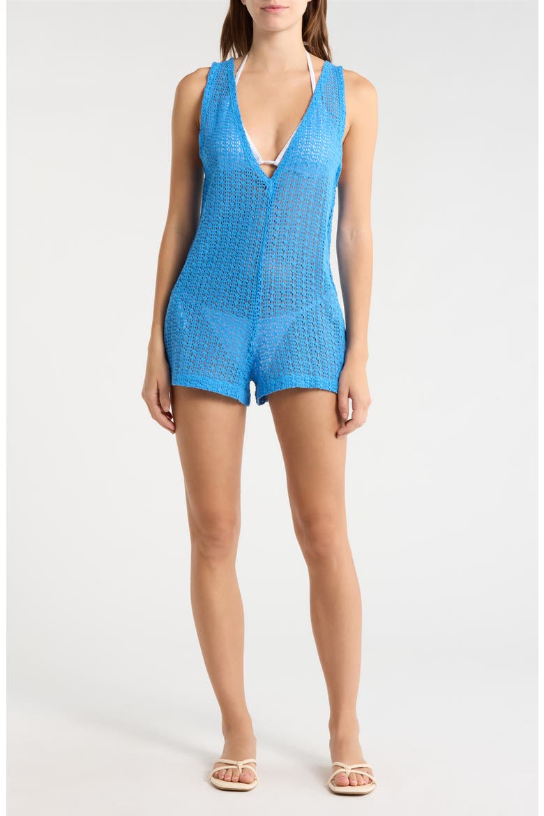 Stellar Time Romper, Main, color, TRUE BLUE