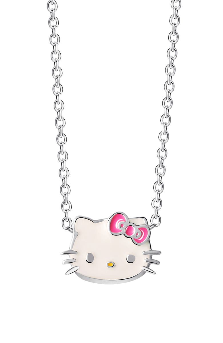 Jacmel Sterling Silver Hello Kitty Enamel Necklace, Main, color, 