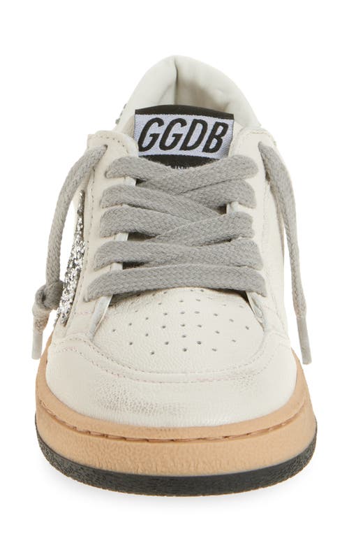 Golden Goose Ball Star Leather Sneakers In White/silver