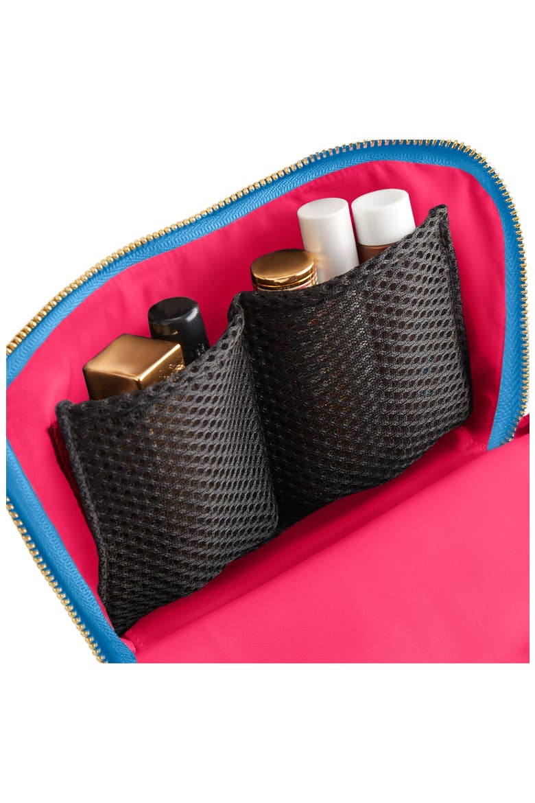 Everyday Makeup Bag, Alternate, color, ELECTRIC BLUE/ NEON PINK