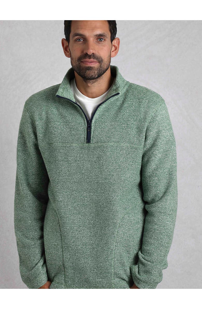 Weird Fish Laramie 1/4 Zip Snow Marl Fleece, Alternate, color, Olive