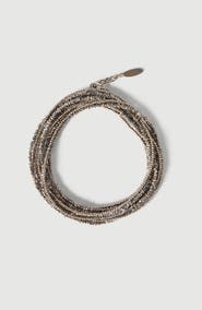 Brunello Cucinelli Hematite and Sterling silver wrap bracelet