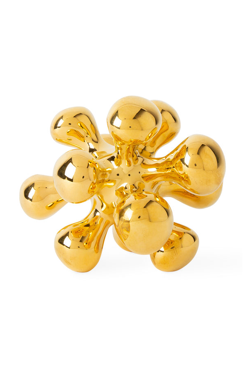Brass Orb Sculpture, Alternate, color, Gold