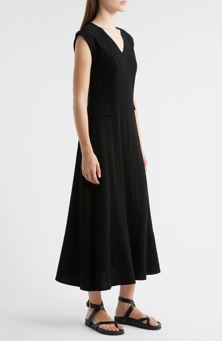 MELLODAY Cap Sleeve Maxi Dress, Alternate, color, Black