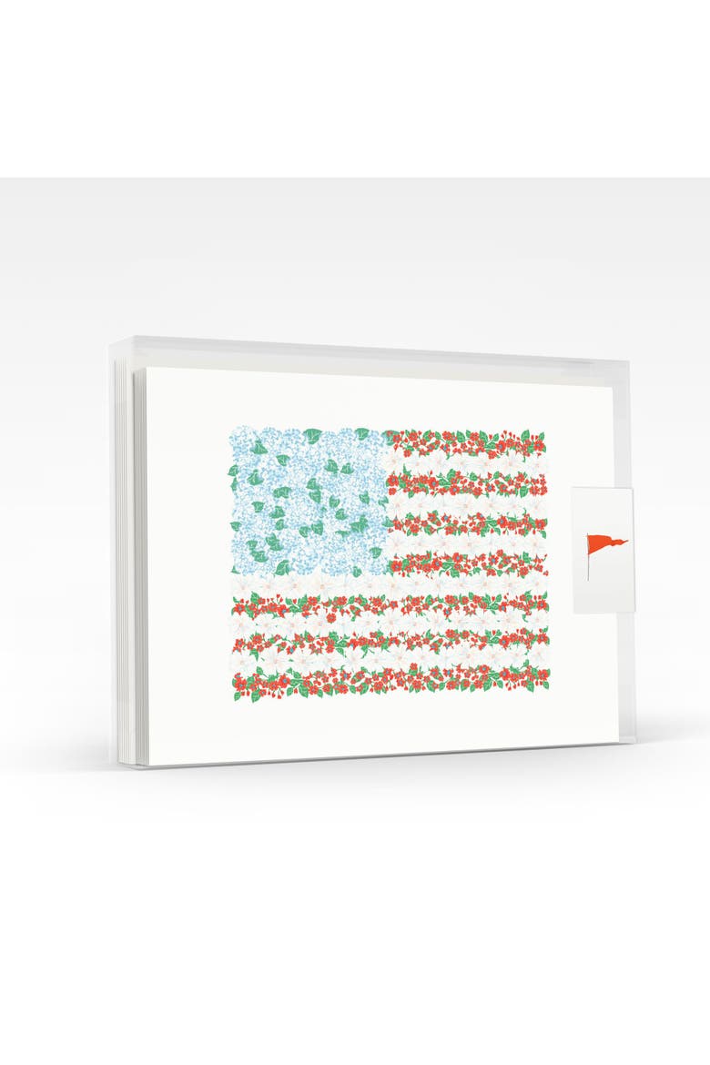 USA Floral Flag Greeting Card Pack Set, Main, color, Multi-Pack