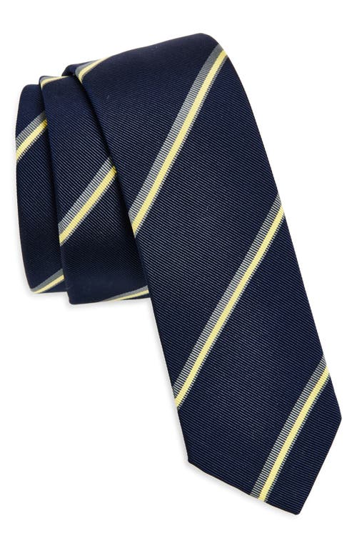 Thom Browne Shadow Stripe Silk & Cotton Mogador Tie In Blue