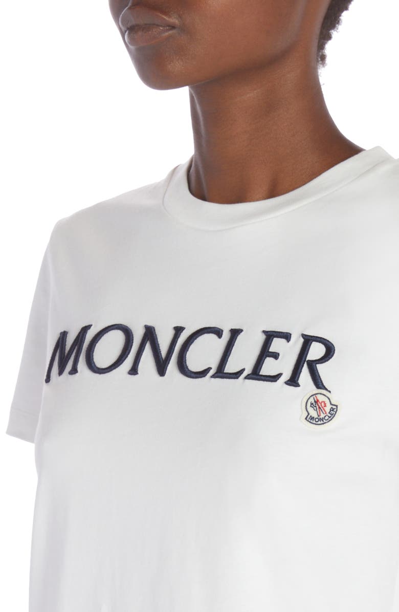 Moncler Embroidered Logo Cotton Crewneck T-Shirt, Alternate, color, 