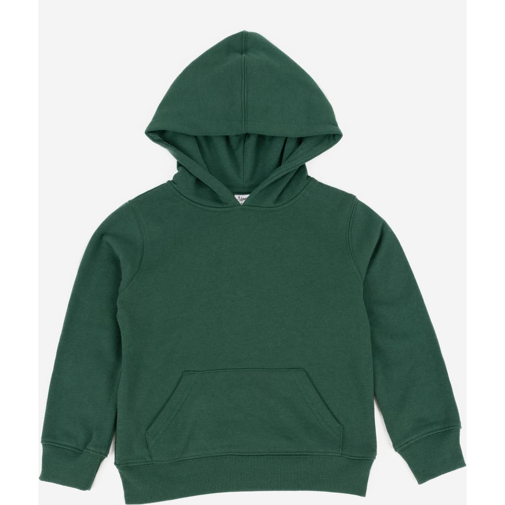 Leveret Kids Pullover Hoodie, Cotton Blend, Kangaroo Pocket, Solid Colors In Green