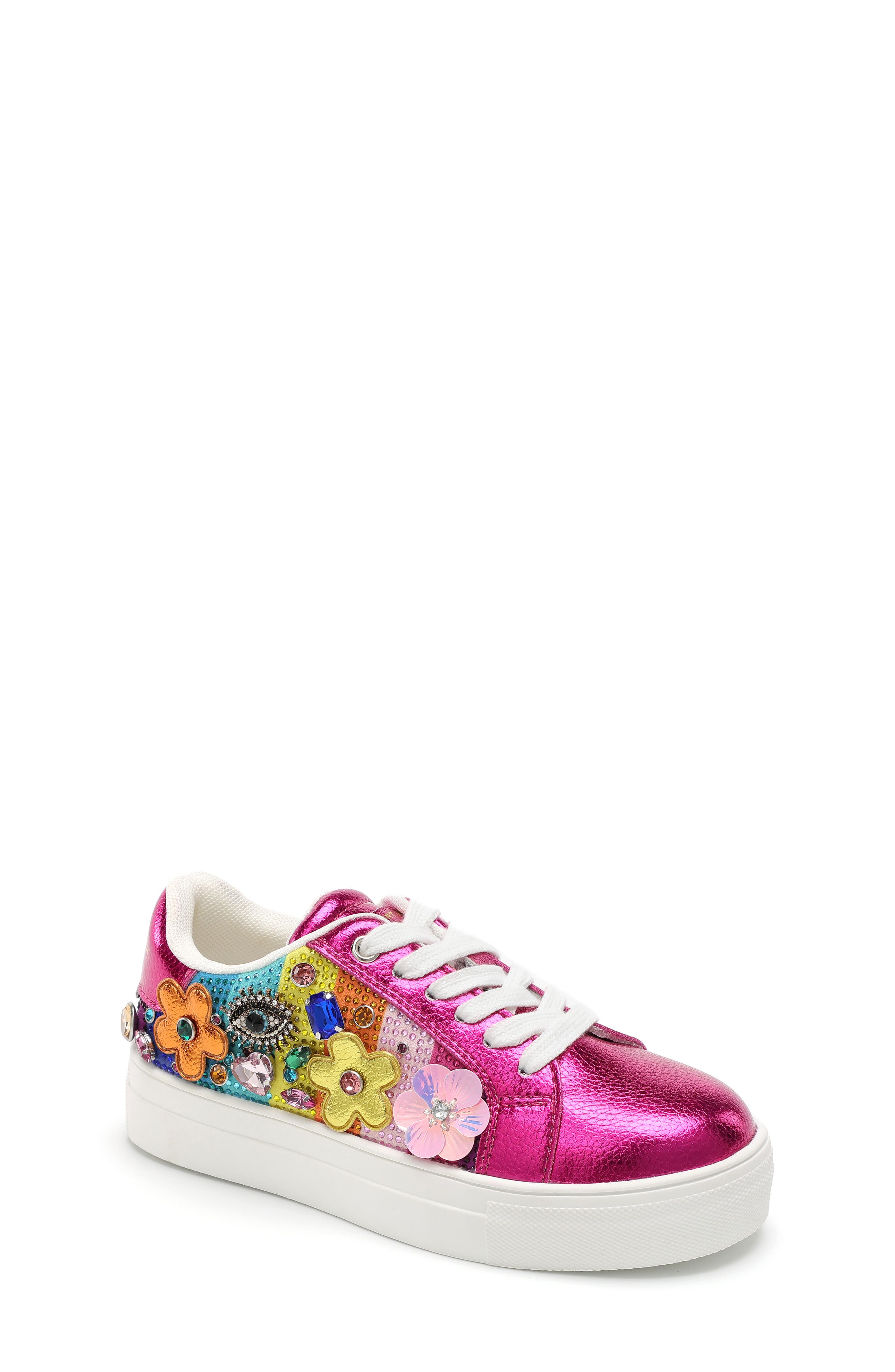 Kids' Mini Laney Tutti Frutti Sneaker, Main, color, FUCHSIA MULTI